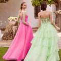 Beaded Embroidered Tiered Tulle Ball Gown Morilee