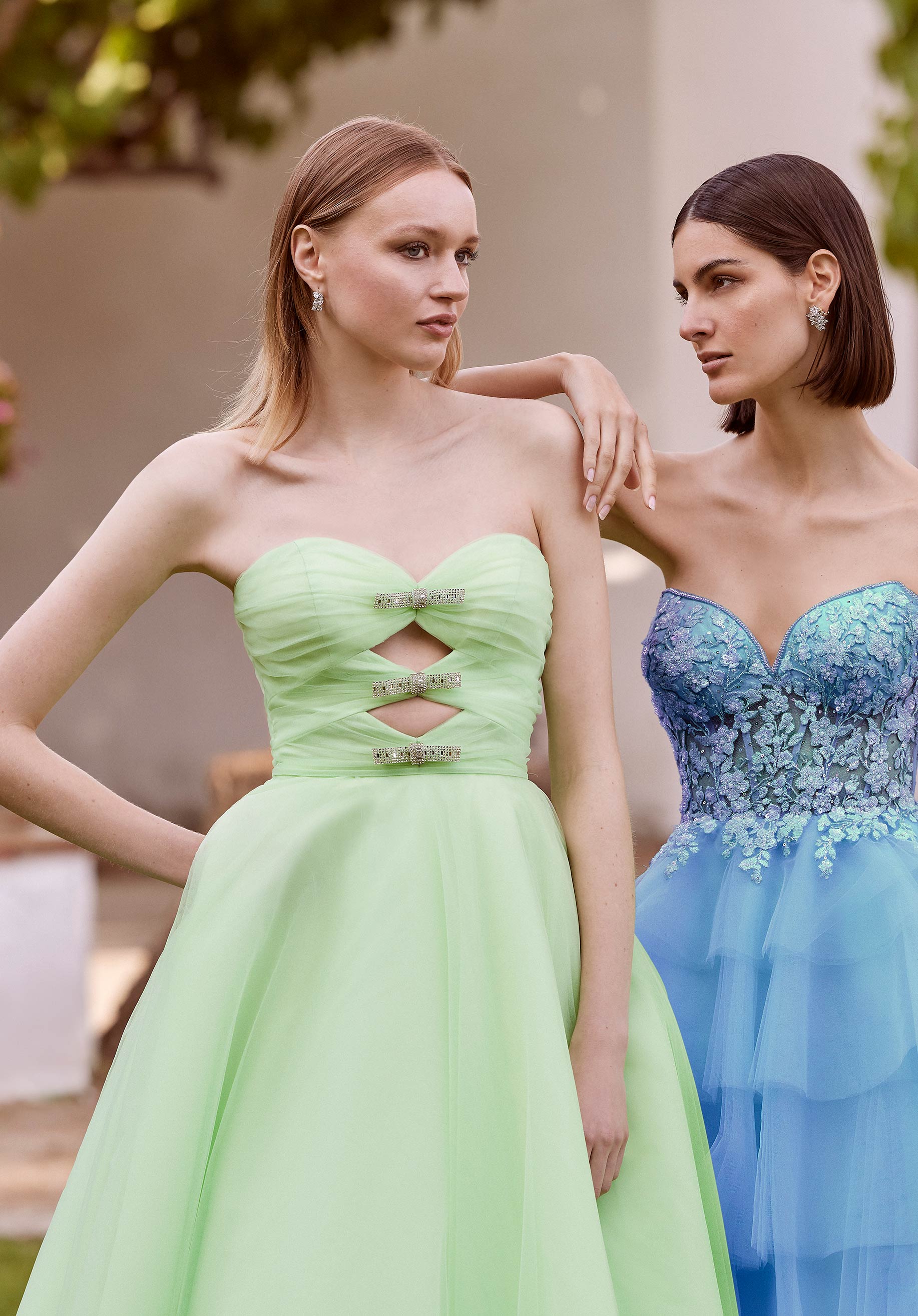 Tulle A-Line Keyhole Cut Out Bodice Morilee