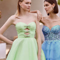 Tulle A-Line Keyhole Cut Out Bodice Morilee