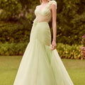 Draped Sparkle Tulle Mermaid with Three Dimensional Florals Morilee
