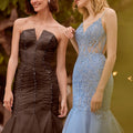 Ruched Glitter Tulle Mermaid with Crystal Beading Morilee