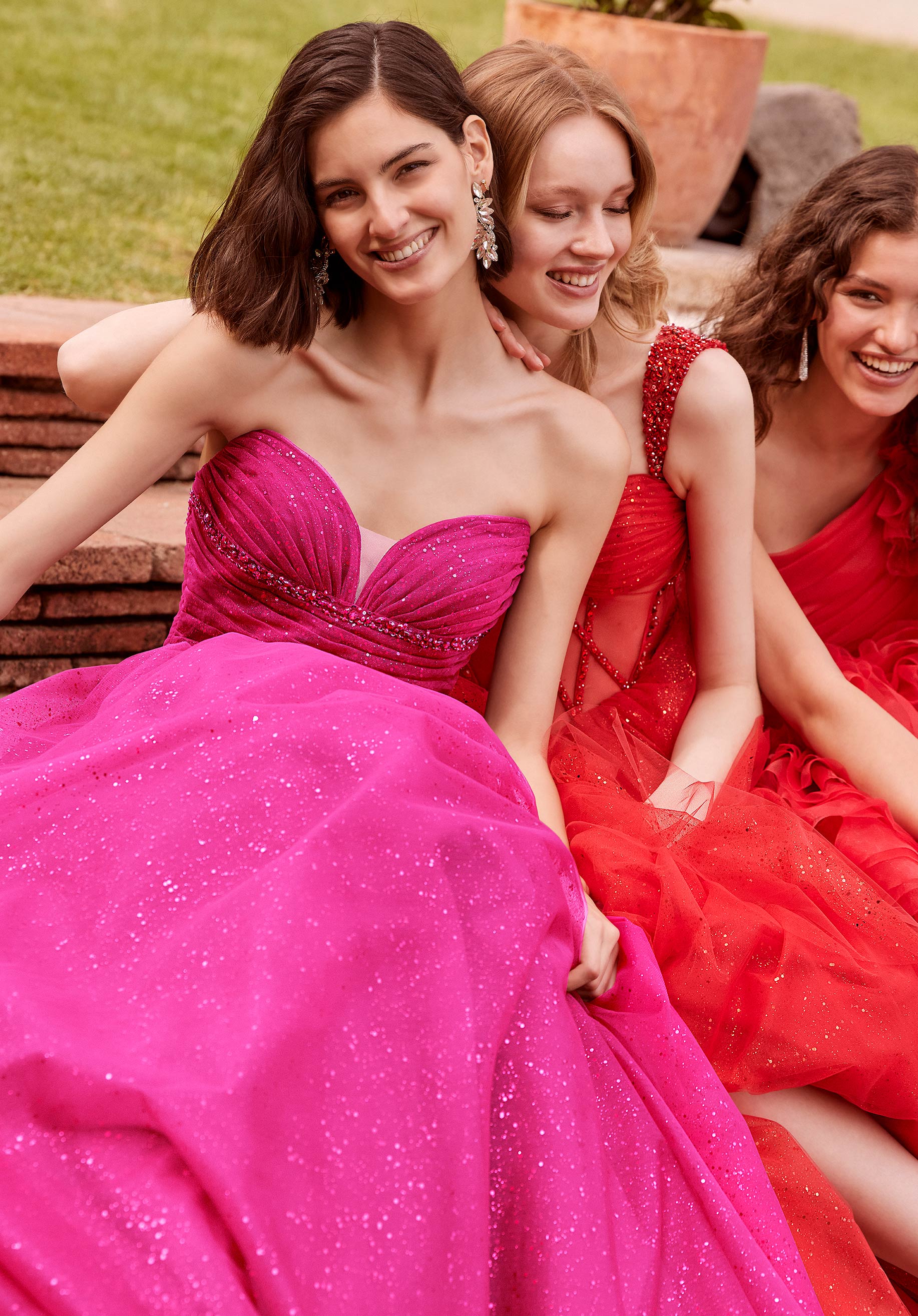 Crystal Beaded Sparkle Tulle Strapless Ball Gown Morilee