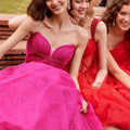 Crystal Beaded Sparkle Tulle Strapless Ball Gown Morilee