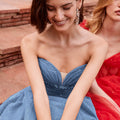 Crystal Beaded Sparkle Tulle Strapless Ball Gown Morilee