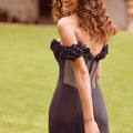 Slim Jersey Sheath with Three Dimensional Florals Morilee