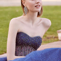 Crystal Beaded Sparkle Tulle Gown with Sheer Midriff Morilee