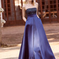 Sequin Embroidered Satin A-Line Morilee