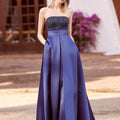 Sequin Embroidered Satin A-Line Morilee