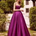 Basque Waist Larissa Satin Ball Gown with Bow Neckline Morilee