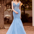 Glitter Tulle Mermaid with Floral Patterned Glitter Embroidery Morilee