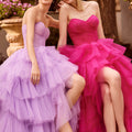 Draped Tulle Ball Gown with Asymmetric Skirt Morilee