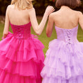 Draped Tulle Ball Gown with Asymmetric Skirt Morilee