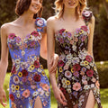 Contrasting Three Dimensional Floral Fit and Flare Morilee