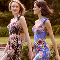 Contrasting Three Dimensional Floral Fit and Flare Morilee