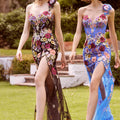 Contrasting Three Dimensional Floral Fit and Flare Morilee