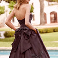Satin A-Line with Beaded Lace Appliqués Morilee