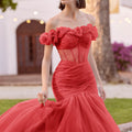Asymmetrically Draped Tulle Mermaid Morilee