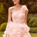 Tea Length Draped Organza Ruffled Gown Morilee