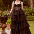 Tiered Sparkle Tulle Ball Gown with Sheer Stylized Corset Morilee