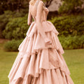 Tiered Sparkle Tulle Ball Gown with Sheer Stylized Corset Morilee