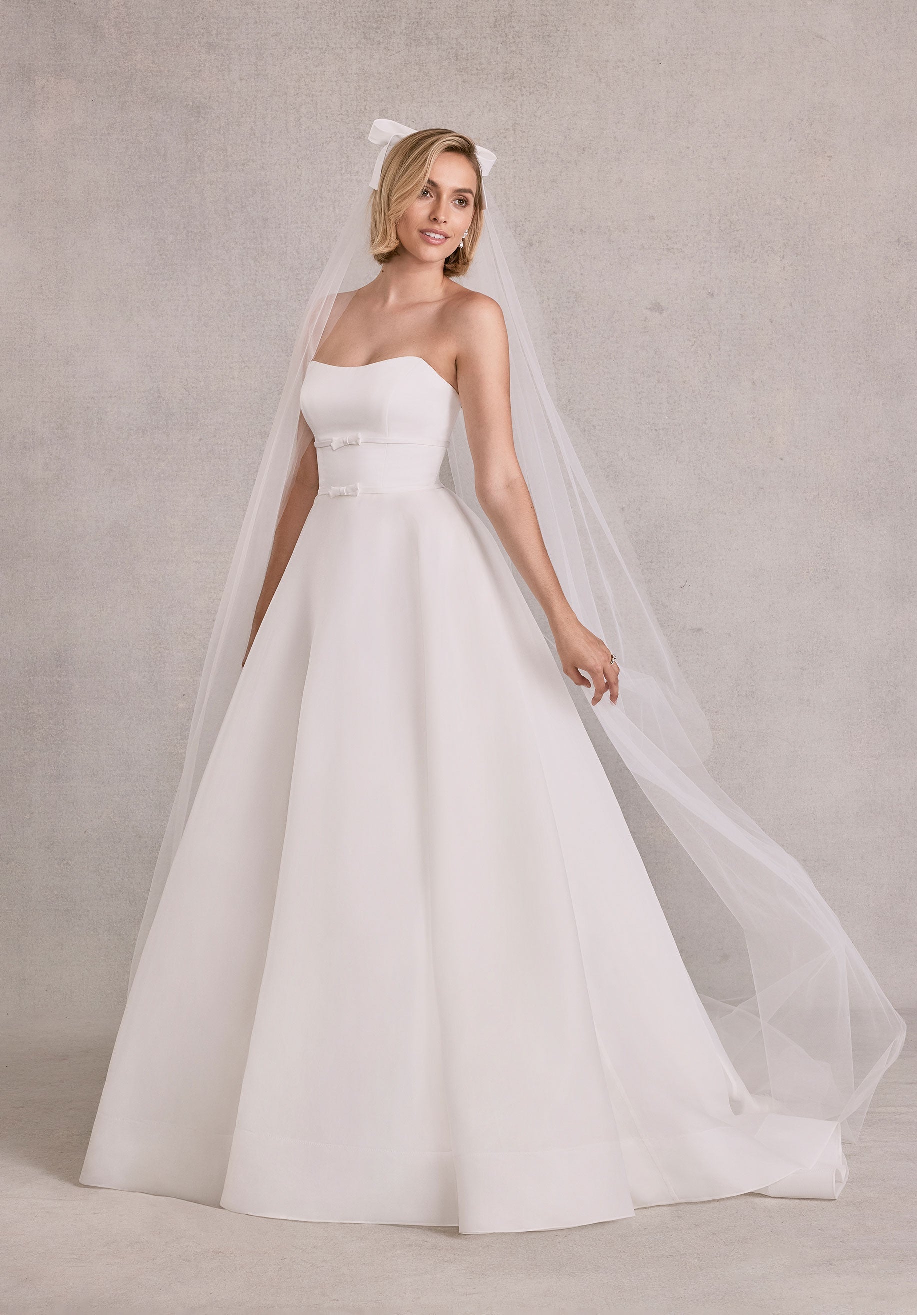 Cathedral Length Tulle Veil with Satin Bow