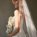 Cathedral Length Tulle Veil with Scattered Satin Bows Morilee