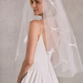 Elbow Length Tulle Veil with Scattered Satin Bows Morilee